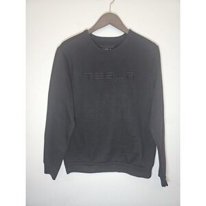 Tesla Sweater‎ Mens Medium Black Crewneck Electric Car  Made In Peru